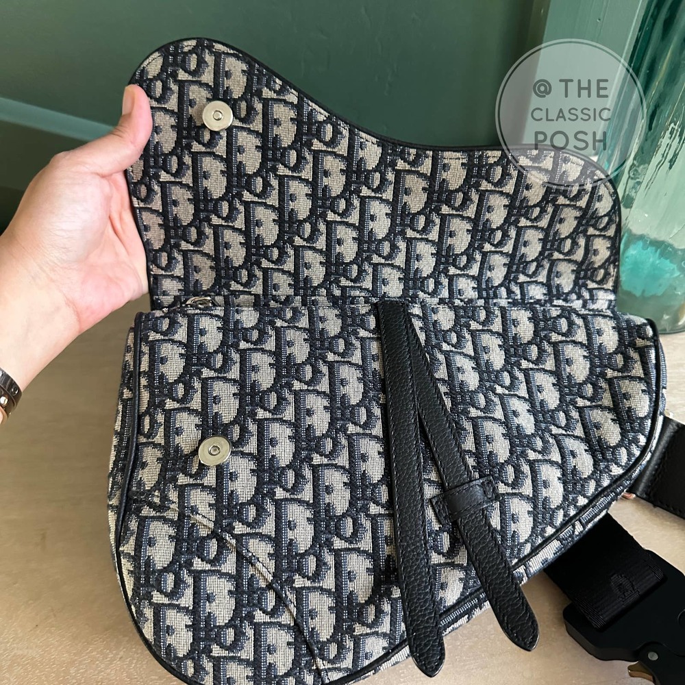 ❌SOLD❌Christian Dior Unisex Saddle Crossbody Bag Beige Oblique Jacquard - Picture 6 of 13